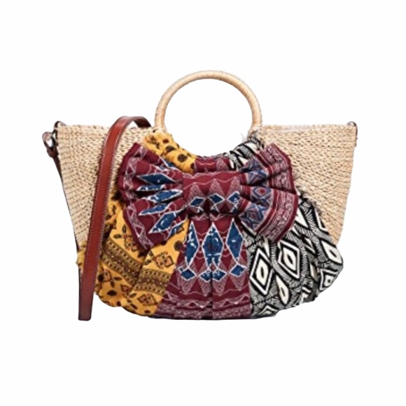 new Sam Edelman ꕥ Jaelynn Straw Crossbody Tote ꕥ - Picture 4 of 14